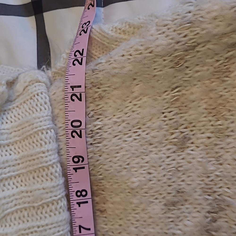 Free People cream  fuzzy Cowl Neck Sweater. Short sleeves. - Picture 2 of 5